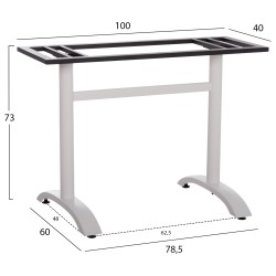 ΒΑΣΗ ΤΡΑΠΕΖΙΟΥ ΜΕΤΑΛΛΙΚΗ ΔΙΠΛΗ HM461.12 ΛΕΥΚΗ ΜΕ ΡΕΓΟΥΛΑΤΟΡΟΥΣ 100x60x73Υεκ. ΒΑΣΗ ΤΡΑΠΕΖΙΟΥ ΜΕΤΑΛΛΙΚΗ ΔΙΠΛΗ HM461.12 ΛΕΥΚΗ ΜΕ ΡΕΓΟΥΛΑΤΟΡΟΥΣ 100x60x73Υεκ.