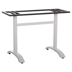 ΒΑΣΗ ΤΡΑΠΕΖΙΟΥ ΜΕΤΑΛΛΙΚΗ ΔΙΠΛΗ HM461.12 ΛΕΥΚΗ ΜΕ ΡΕΓΟΥΛΑΤΟΡΟΥΣ 100x60x73Υεκ.