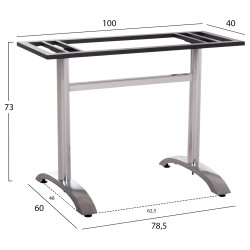 ΒΑΣΗ ΤΡΑΠΕΖΙΟΥ ΜΕΤΑΛΛΙΚΗ ΔΙΠΛΗ HM461.13 ΧΡΩΜΙΟΥ ΜΕ ΡΕΓΟΥΛΑΤΟΡΟΥΣ 100x60x73Υεκ. ΒΑΣΗ ΤΡΑΠΕΖΙΟΥ ΜΕΤΑΛΛΙΚΗ ΔΙΠΛΗ HM461.13 ΧΡΩΜΙΟΥ ΜΕ ΡΕΓΟΥΛΑΤΟΡΟΥΣ 100x60x73Υεκ.
