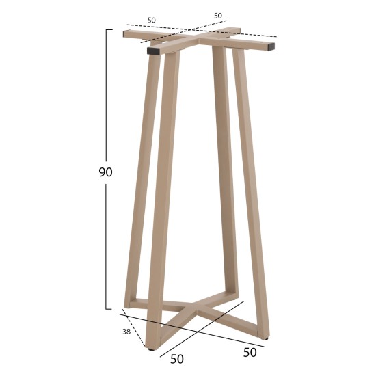 ΒΑΣΗ ΤΡΑΠΕΖΙΟΥ ΜΠΑΡ ΜΕΣΑΙΟΥ ΥΨΟΥΣ HM477.25 ΜΕΤΑΛΛΟ ΚΑΠΟΥΤΣΙΝΟ 50x50x90Υεκ.