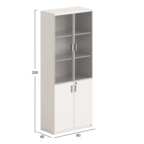 ΒΙΒΛΙΟΘΗΚΗ NEWLINE HM18281 ΜΕΛΑΜΙΝΗ ΕΚΡΟΥ & ΚΑΦΕ--ΓΥΑΛΙ 80x40x200Υεκ.
