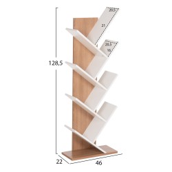 ΒΙΒΛΙΟΘΗΚΗ LIANA HM9028.14 ΜΕΛΑΜΙΝΗ SONAMA/ΛΕΥΚΟ 46x22x128,5Yεκ.