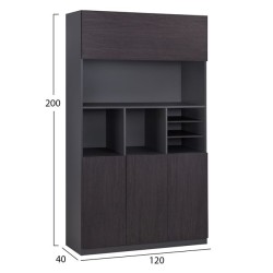 ΒΙΒΛΙΟΘΗΚΗ ΓΡΑΦΕΙΟΥ ΕΠΑΓΓΕΛΜΑΤΙΚΗ ROSEWOOD HM2091R 120Χ40Χ200Υ εκ.