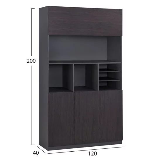 ΒΙΒΛΙΟΘΗΚΗ ΓΡΑΦΕΙΟΥ ΕΠΑΓΓΕΛΜΑΤΙΚΗ ROSEWOOD HM2090 81,5Χ40Χ200Υ εκ.