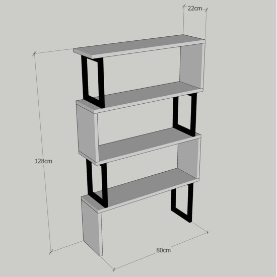 ΒΙΒΛΙΟΘΗΚΗ INGRID ΚΑΡΥΔΙ ΜΕ ΜΑΥΡΟ ΣΚΕΛΕΤΟ HM8867.01 80x22x128 εκ.