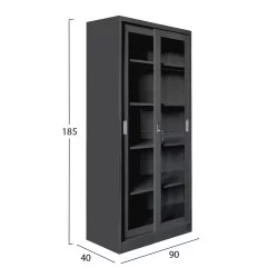 ΒΙΒΛΙΟΘΗΚΗ ΜΕ ΣΥΡΟΜΕΝΕΣ ΠΟΡΤΕΣ SIDER HM6632.02 ΜΕΤΑΛΛΙΚΗ ΛΕΥΚΗ 90x40x185Υεκ