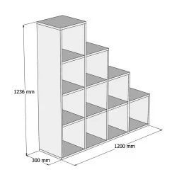 ΒΙΒΛΙΟΘΗΚΗ ΜΕΛΑΜΙΝΗΣ SCALE HM9238.11 ΛΕΥΚΟ 120x30x123,6Υεκ.