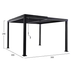 ΒΙΟΚΛΙΜΑΤΙΚΗ ΠΕΡΓΚΟΛΑ ΑΛΟΥΜΙΝΙΟΥ PREMIUM FRANIO HM6610.01 ΜΑΥΡΟ 300x400x240Υ