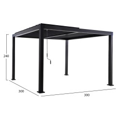 ΒΙΟΚΛΙΜΑΤΙΚΗ ΠΕΡΓΚΟΛΑ ΑΛΟΥΜΙΝΙΟΥ PREMIUM FRANIO HM6610.01 ΜΑΥΡΟ 300x400x240Υ