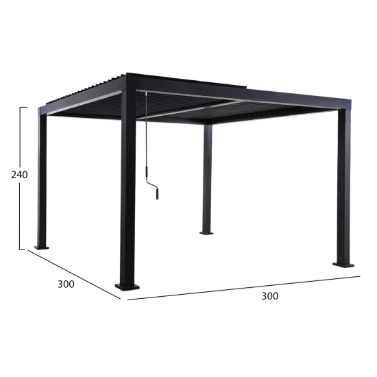 ΒΙΟΚΛΙΜΑΤΙΚΗ ΠΕΡΓΚΟΛΑ ΑΛΟΥΜΙΝΙΟΥ PREMIUM FRANIO HM6610.01 ΜΑΥΡΟ 300x400x240Υ