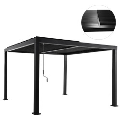 ΒΙΟΚΛΙΜΑΤΙΚΗ ΠΕΡΓΚΟΛΑ ΑΛΟΥΜΙΝΙΟΥ PREMIUM FRANIO HM6609.01 ΜΑΥΡΟ 300x300x240Υ