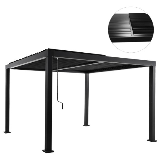 ΒΙΟΚΛΙΜΑΤΙΚΗ ΠΕΡΓΚΟΛΑ ΑΛΟΥΜΙΝΙΟΥ PREMIUM FRANIO HM6610.01 ΜΑΥΡΟ 300x400x240Υ