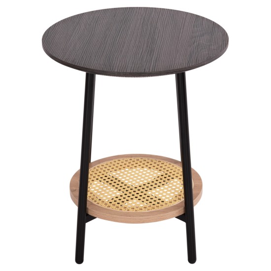 ΒΟΗΘΗΤΙΚΟ ΤΡΑΠΕΖAKI SEWELL HM18034 MDF ΣΕ ZEBRANO-ΜΕΤΑΛΛΙΚΑ ΠΟΔΙΑ-WICKER Φ45x55Υεκ