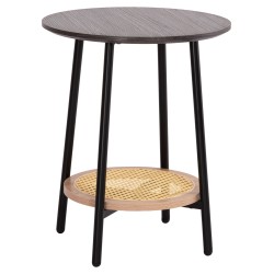 ΒΟΗΘΗΤΙΚΟ ΤΡΑΠΕΖAKI SEWELL HM18034 MDF ΣΕ ZEBRANO-ΜΕΤΑΛΛΙΚΑ ΠΟΔΙΑ-WICKER Φ45x55Υεκ