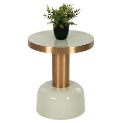 ΒΟΗΘΗΤΙΚΟ ΤΡΑΠΕΖΑΚΙ ERODE HM4243.07 ΜΕΤΑΛΛΟ ΣΕ ΑΝΟΙΧΤΟ ΠΡΑΣΙΝΟ-ΧΡΥΣΟ Φ40,5x48Υ εκ.