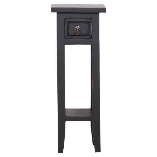 ΒΟΗΘΗΤΙΚΟ ΤΡΑΠΕΖΑΚΙ RAMU HM9484.02 ΑΠΟ ΜΑΟΝΙ ΞΥΛΟ ΜΑΥΡΟ ΜΕ ΣΥΡΤΑΡΑΚΙ 25x25x66,5Υεκ