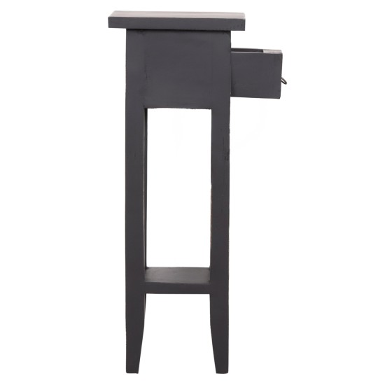 ΒΟΗΘΗΤΙΚΟ ΤΡΑΠΕΖΑΚΙ RAMU HM9484.02 ΑΠΟ ΜΑΟΝΙ ΞΥΛΟ ΜΑΥΡΟ ΜΕ ΣΥΡΤΑΡΑΚΙ 25x25x66,5Υεκ