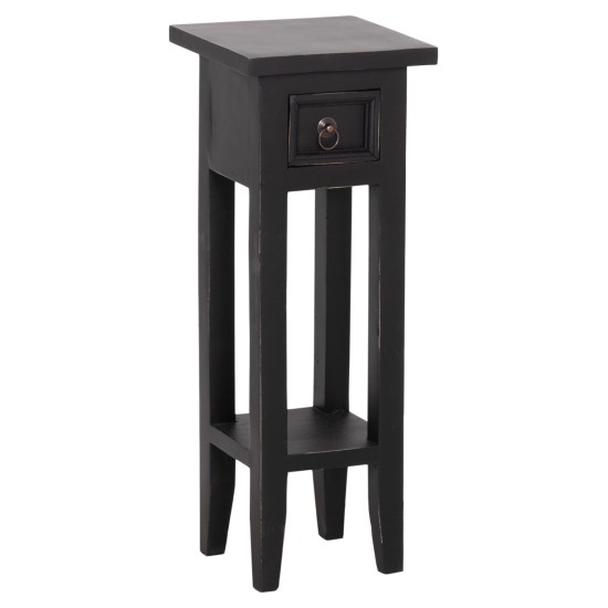 ΒΟΗΘΗΤΙΚΟ ΤΡΑΠΕΖΑΚΙ RAMU HM9484.02 ΑΠΟ ΜΑΟΝΙ ΞΥΛΟ ΜΑΥΡΟ ΜΕ ΣΥΡΤΑΡΑΚΙ 25x25x66,5Υεκ