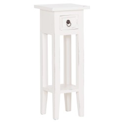 ΒΟΗΘΗΤΙΚΟ ΤΡΑΠΕΖΑΚΙ RAMU HM9484.03 ΑΠΟ ΜΑΟΝΙ ΞΥΛΟ ΛΕΥΚΟ ΜΕ ΣΥΡΤΑΡΑΚΙ 25x25x66,5Υεκ