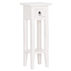 ΒΟΗΘΗΤΙΚΟ ΤΡΑΠΕΖΑΚΙ RAMU HM9484.03 ΑΠΟ ΜΑΟΝΙ ΞΥΛΟ ΛΕΥΚΟ ΜΕ ΣΥΡΤΑΡΑΚΙ 25x25x66,5Υεκ