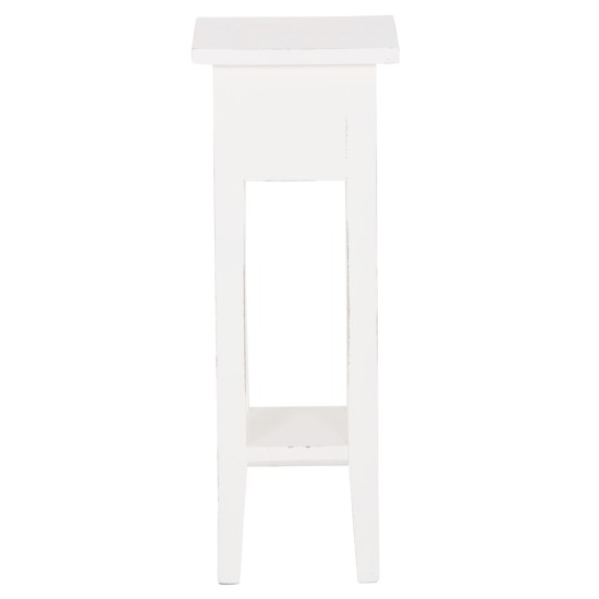 ΒΟΗΘΗΤΙΚΟ ΤΡΑΠΕΖΑΚΙ RAMU HM9484.03 ΑΠΟ ΜΑΟΝΙ ΞΥΛΟ ΛΕΥΚΟ ΜΕ ΣΥΡΤΑΡΑΚΙ 25x25x66,5Υεκ