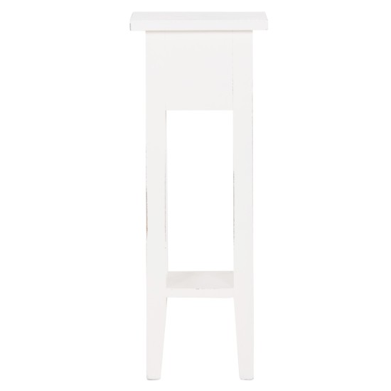 ΒΟΗΘΗΤΙΚΟ ΤΡΑΠΕΖΑΚΙ RAMU HM9484.03 ΑΠΟ ΜΑΟΝΙ ΞΥΛΟ ΛΕΥΚΟ ΜΕ ΣΥΡΤΑΡΑΚΙ 25x25x66,5Υεκ