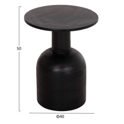 ΒΟΗΘΗΤΙΚΟ ΤΡΑΠΕΖΑΚΙ PUMBE HM9891.12 ΞΥΛΟ SUAR ΣΕ ΜΑΥΡΟ ΧΡΩΜΑ Φ40x50Υεκ