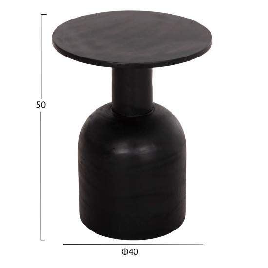 ΒΟΗΘΗΤΙΚΟ ΤΡΑΠΕΖΑΚΙ PUMBE HM9891.12 ΞΥΛΟ SUAR ΣΕ ΜΑΥΡΟ ΧΡΩΜΑ Φ40x50Υεκ