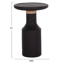 ΒΟΗΘΗΤΙΚΟ ΤΡΑΠΕΖΙ TRED(T) HM18169.01 FIBER CEMENT ΜΑΥΡΟ-ΦΥΣΙΚΟ RATTAN--Φ40x61Υεκ.