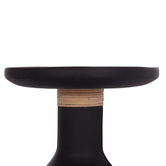 ΒΟΗΘΗΤΙΚΟ ΤΡΑΠΕΖΙ TRED(T) HM18169.01 FIBER CEMENT ΜΑΥΡΟ-ΦΥΣΙΚΟ RATTAN--Φ40x61Υεκ.