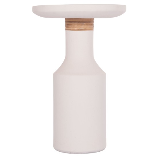 ΒΟΗΘΗΤΙΚΟ ΤΡΑΠΕΖΙ TRED(T) HM18169.02 FIBER CEMENT ΛΕΥΚΟ-ΦΥΣΙΚΟ RATTAN--Φ40x61Υεκ.