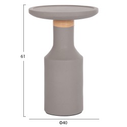 ΒΟΗΘΗΤΙΚΟ ΤΡΑΠΕΖΙ TRED(T) HM18169.03 FIBER CEMENT ΓΚΡΙ-ΦΥΣΙΚΟ RATTAN--Φ40x61Υεκ.