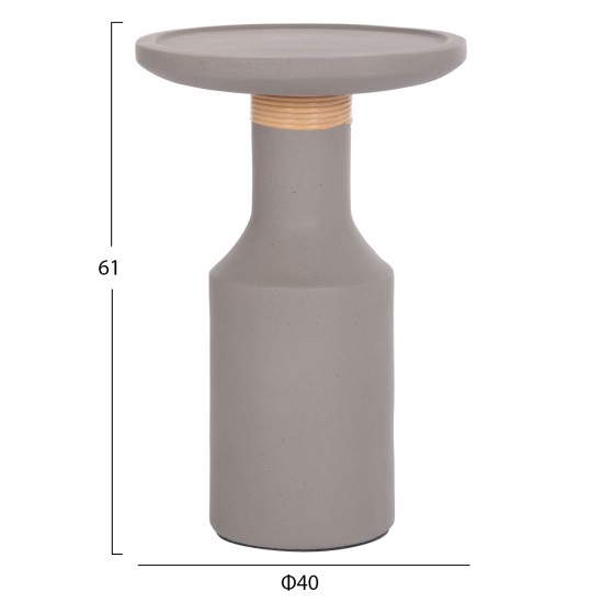 ΒΟΗΘΗΤΙΚΟ ΤΡΑΠΕΖΙ TRED(T) HM18169.03 FIBER CEMENT ΓΚΡΙ-ΦΥΣΙΚΟ RATTAN--Φ40x61Υεκ.