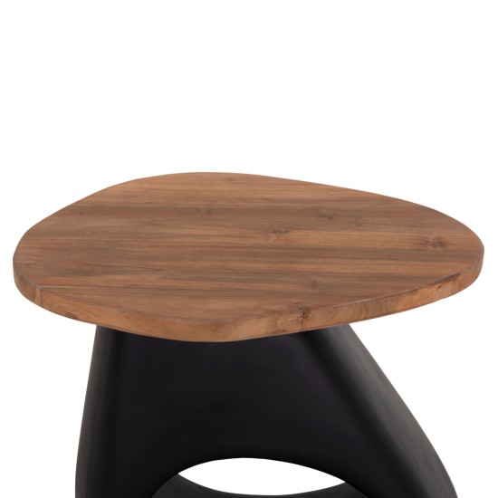ΒΟΗΘΗΤΙΚΟ ΤΡΑΠΕΖΙ AIDA HM4692.01 FIBER CEMENT ΜΑΥΡΟ--ΞΥΛΟ TEAK TOP 47x60x59Υεκ