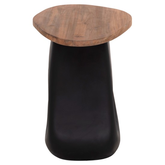 ΒΟΗΘΗΤΙΚΟ ΤΡΑΠΕΖΙ AIDA HM4692.01 FIBER CEMENT ΜΑΥΡΟ--ΞΥΛΟ TEAK TOP 47x60x59Υεκ