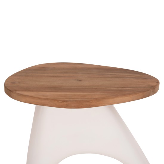 ΒΟΗΘΗΤΙΚΟ ΤΡΑΠΕΖΙ AIDA HM4692.02 FIBER CEMENT ΛΕΥΚΟ--ΞΥΛΟ TEAK TOP 47x60x59Υεκ