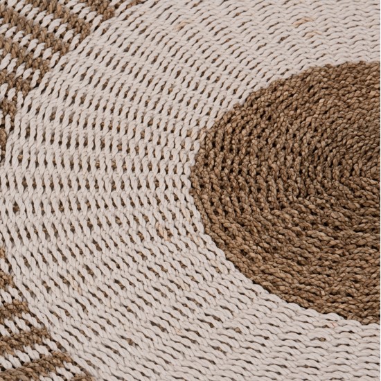 ΧΑΛΙ ΣΤΡΟΓΓΥΛΟ KIRKI HM7842 ΑΠΟ ΦΥΣΙΚΕΣ ΙΝΕΣ SEAGRASS ΛΕΥΚΟ-ΦΥΣΙΚΟ Φ150εκ.