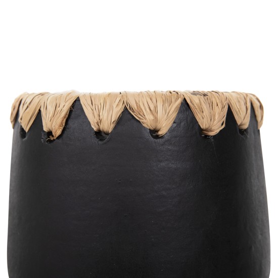 ΔΙΑΚΟΣΜΗΤΙΚΟ ΒΑΖΟ HM4368 ΤΕΡΑΚΟΤΑ ΣΕ ΜΑΥΡΟ ΜΕ ΠΛΕΞΗ ΨΑΘΑΣ ΣΤΟ ΣΤΟΜΙΟ Φ13x16Υεκ.