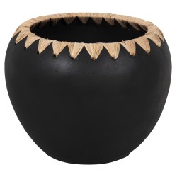 ΔΙΑΚΟΣΜΗΤΙΚΟ ΒΑΖΟ HM4374 ΤΕΡΑΚΟΤΑ ΣΕ ΜΑΥΡΟ ΜΕ ΠΛΕΞΗ ΨΑΘΑΣ ΣΤΟ ΣΤΟΜΙΟ Φ29x23Υεκ.