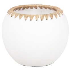 ΔΙΑΚΟΣΜΗΤΙΚΟ ΒΑΖΟ HM4375 ΤΕΡΑΚΟΤΑ ΣΕ ΛΕΥΚΟ ΜΕ ΠΛΕΞΗ ΨΑΘΑΣ ΣΤΟ ΣΤΟΜΙΟ Φ29x23Υεκ.