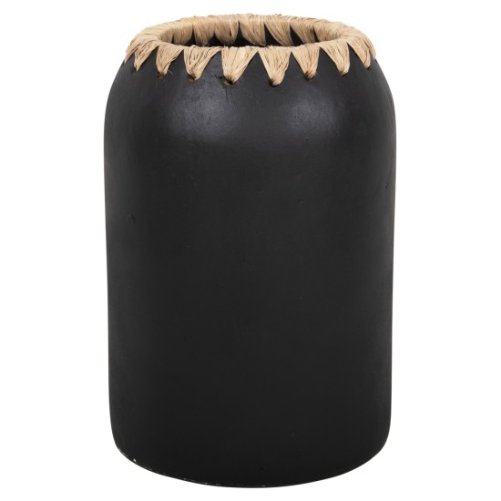 ΔΙΑΚΟΣΜΗΤΙΚΟ ΒΑΖΟ HM4376 ΤΕΡΑΚΟΤΑ ΣΕ ΜΑΥΡΟ ΜΕ ΠΛΕΞΗ ΣΤΟ ΣΤΟΜΙΟ Φ21Χ32εκ.