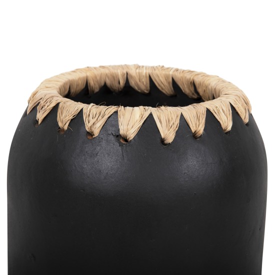 ΔΙΑΚΟΣΜΗΤΙΚΟ ΒΑΖΟ HM4376 ΤΕΡΑΚΟΤΑ ΣΕ ΜΑΥΡΟ ΜΕ ΠΛΕΞΗ ΣΤΟ ΣΤΟΜΙΟ Φ21Χ32εκ.