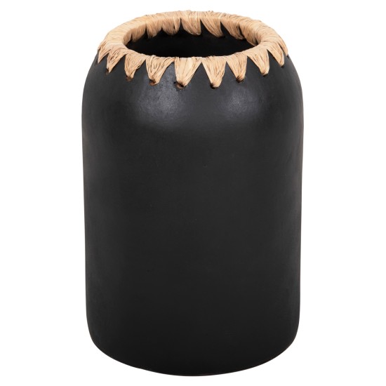 ΔΙΑΚΟΣΜΗΤΙΚΟ ΒΑΖΟ HM4376 ΤΕΡΑΚΟΤΑ ΣΕ ΜΑΥΡΟ ΜΕ ΠΛΕΞΗ ΣΤΟ ΣΤΟΜΙΟ Φ21Χ32εκ.