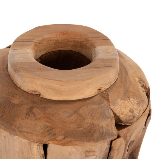 ΔΙΑΚΟΣΜΗΤΙΚΟ ΒΑΖΟ ZENIA HM7918 ΑΠΟ ΚΟΜΜΑΤΙΑ ΑΝΑΚΥΚΛΩΜΕΝΟΥ ΞΥΛΟΥ TEAK ΣΕ ΦΥΣΙΚΟ Φ20x40Yεκ.