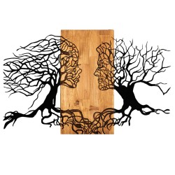 ΔΙΑΚΟΣΜΗΤΙΚΟ ΤΟΙΧΟΥ ILLUSION HM4803-ΦΥΛΛΑ ΜΕΤΑΛΛΟΥ ΜΑΥΡΑ-ΞΥΛΟ 92x3(βάθος)x58Υεκ.