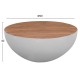 ΔΙΑΚΟΣΜΗΤΙΚΟ ΤΡΑΠΕΖΙ ΣΑΛΟΝΙΟΥ BOWL Φ91x38,5Yεκ. ΛΕΥΚΟ ΜΕ ΞΥΛΟ ΑΚΑΚΙΑΣ HM8717.23 Β'ΔΙΑΛΟΓΗΣ