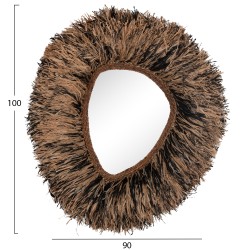 ΔΙΑΚΟΣΜΗΤΙΚΟΣ ΚΑΘΡΕΠΤΗΣ ΤΟΙΧΟΥ GRESSO HM4712 ΙΝΕΣ ΜΠΑΝΑΝΑΣ ΦΥΣΙΚΟ-ΜΑΥΡΟ 90x100Υεκ