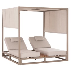 ΔΙΠΛΗ ΞΑΠΛΩΣΤΡΑ ΑΛΟΥΜΙΝΙΟΥ ΠΑΡΑΛΙΑΣ ΜΕ ΣΚΙΑΣΤΡΟ GALLANT HM6097.04 ΚΑΠΟΥΤΣΙΝΟ 2x2x2μ