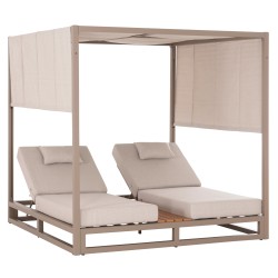 ΔΙΠΛΗ ΞΑΠΛΩΣΤΡΑ ΑΛΟΥΜΙΝΙΟΥ ΠΑΡΑΛΙΑΣ ΜΕ ΣΚΙΑΣΤΡΟ GALLANT HM6097.04 ΚΑΠΟΥΤΣΙΝΟ 2x2x2μ