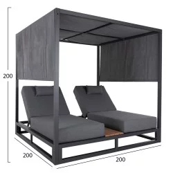 ΔΙΠΛΗ ΞΑΠΛΩΣΤΡΑ ΑΛΟΥΜΙΝΙΟΥ ΠΑΡΑΛΙΑΣ ΜΕ ΣΚΙΑΣΤΡΟ ΚΥΒΟΣ GALLANT HM6097.02 ΛΕΥΚΟ 2x2x2μ